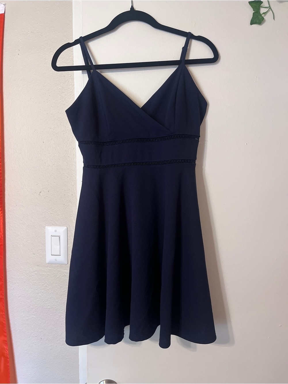 June & Ivy Navy Spaghetti Strap Mini Dress